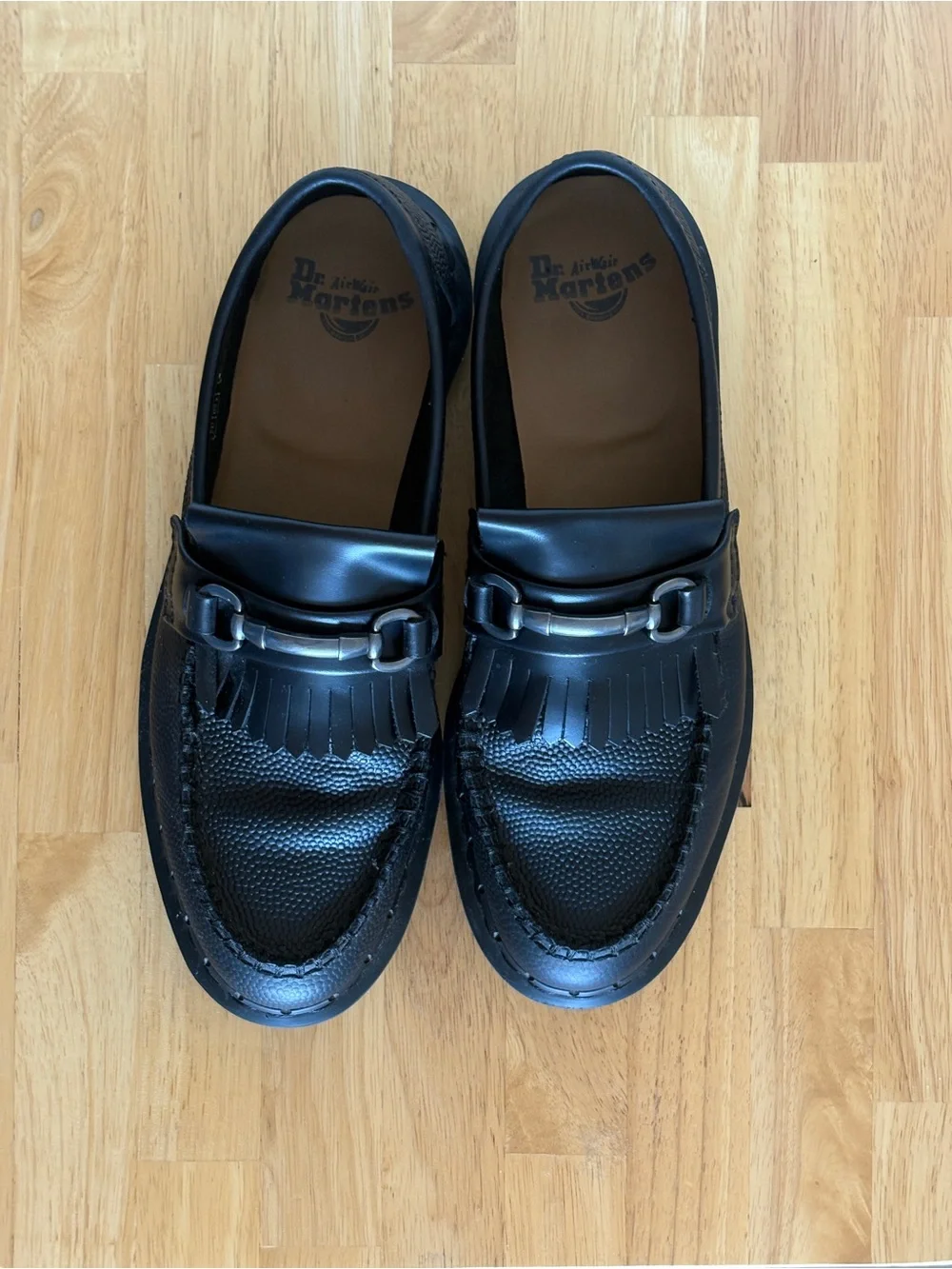 Men's Black Leather Kiltie Moccasin Loafers